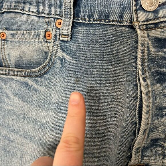 Levi's 501 Jeans Mens Size 32x30 Blue Straight Leg Button Fly Denim Stretch - Picture 5 of 15